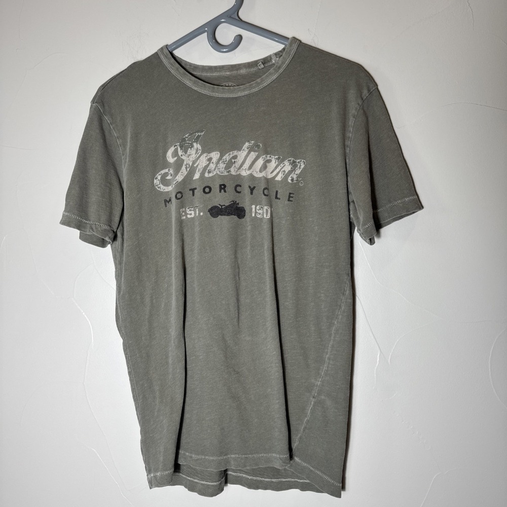 Indian Motorcycles T-Shirt size small S Distressed Green